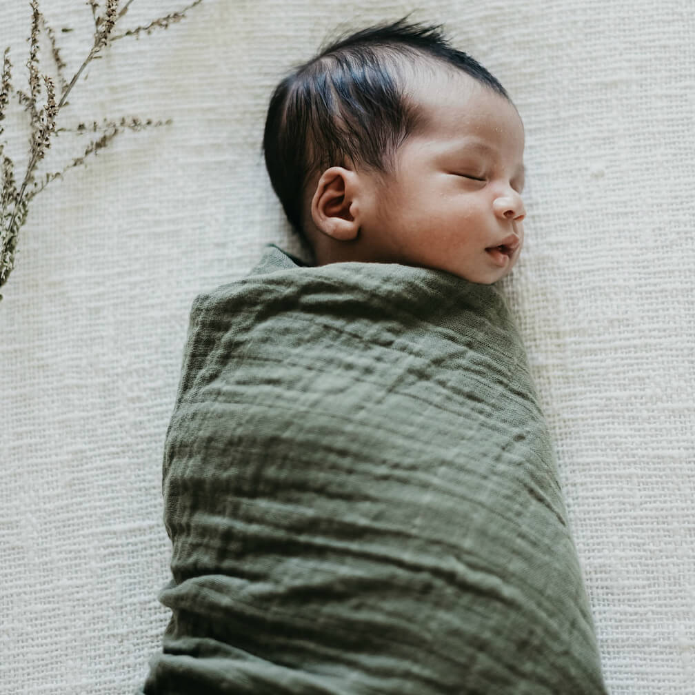 Snuggle Hunny Organic Muslin Wrap Dusty Olive