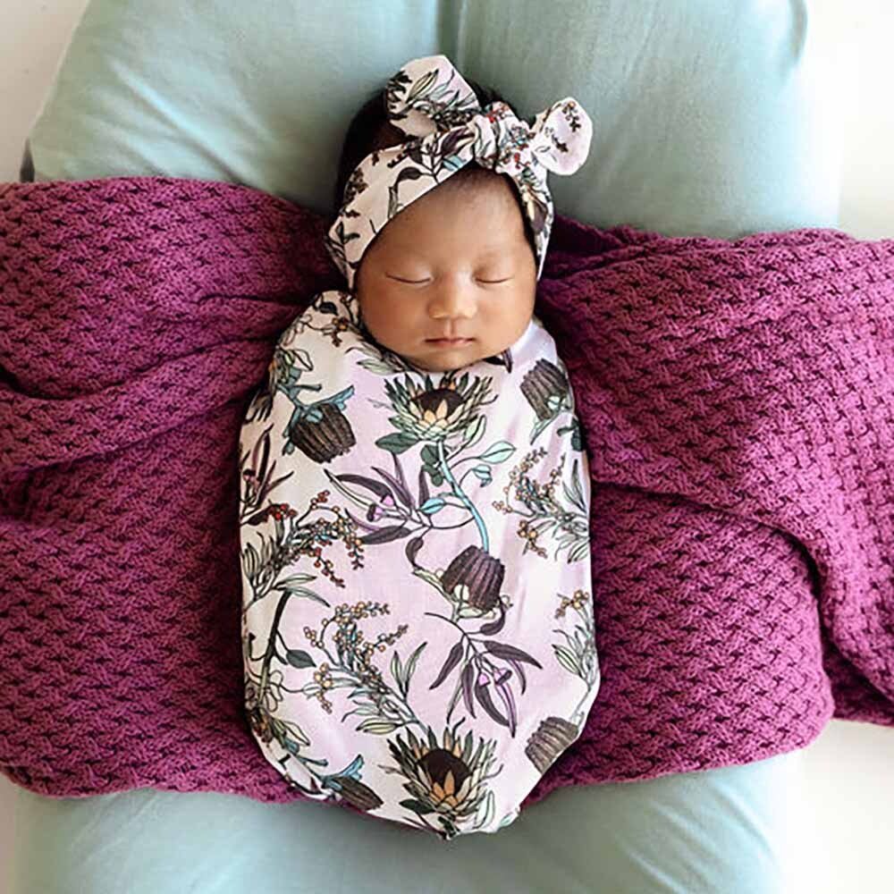 Snuggle Hunny Snuggle Swaddle & Topknot Set Banksia