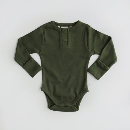 Snuggle Hunny Bodysuit Long Sleeve Olive Size 1